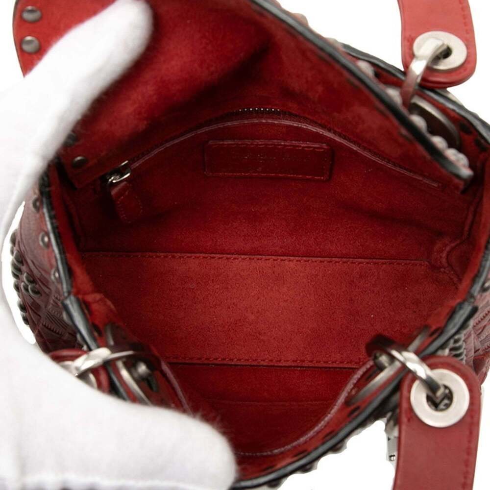 CHRISTIAN DIOR Red Leather Shoulder Bag - Picture 6 of 8